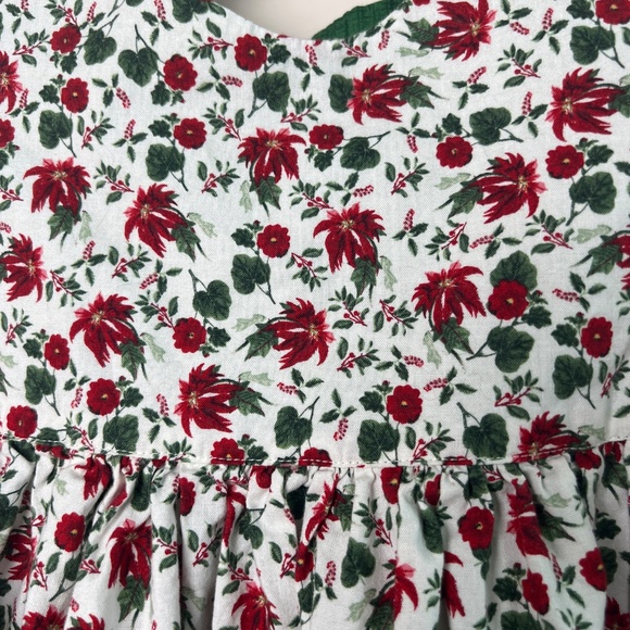Christmas Poinsettia Dress Short Sleeve Girls Toddler - Picture 3 of 7